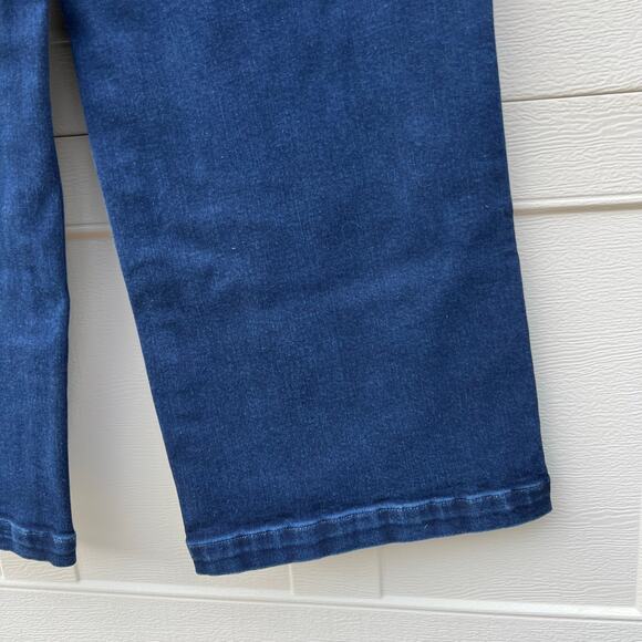 NYDJ Dark Wash Blue Wide Leg Ankle Jeans Lift Tuck Size 16 EUC - Picture 7 of 10